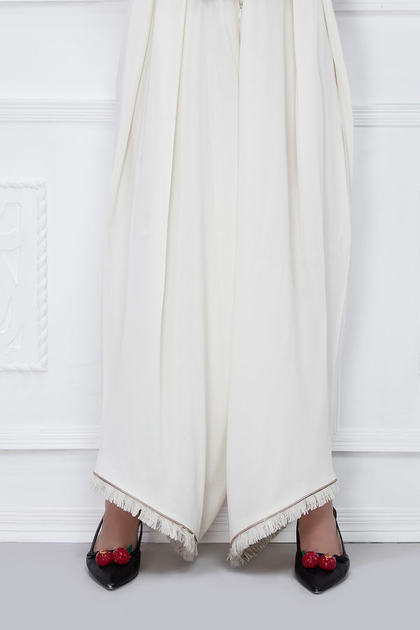 SLOUCH SHALWAR OFF WHITE (EV-1802024) - ELAN